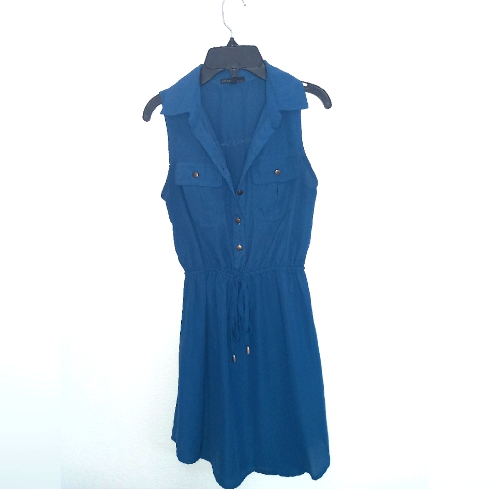 Blue peasant dress